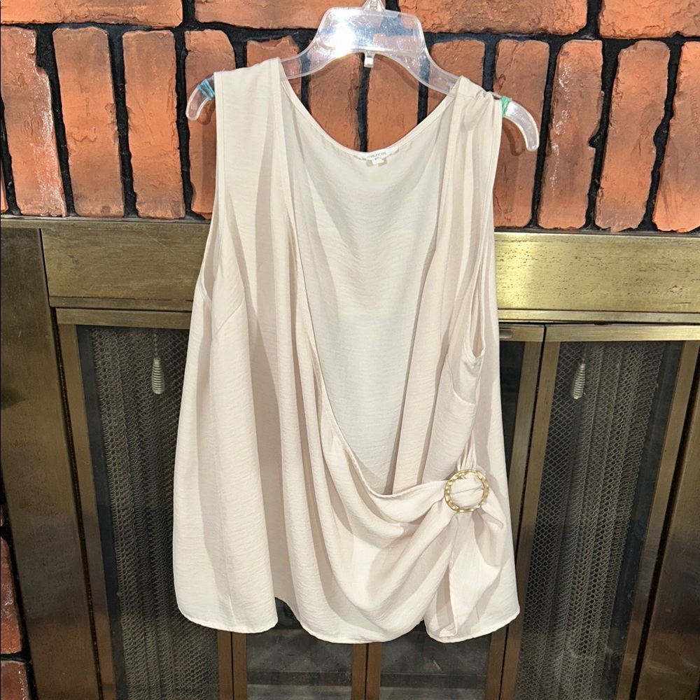 Maurices Cream Draped Women's Blouse